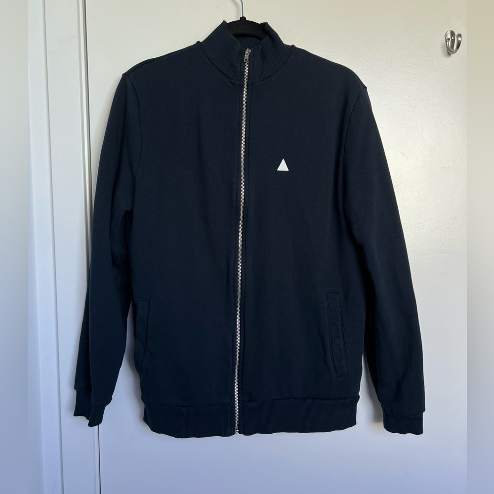 ASOS Jersey Track Jacket In Navy With Logo